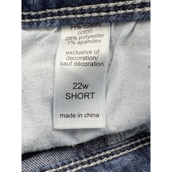 Maurices Bootcut Jeans Womens Plus Size 22P (Short) Blue Denim Stretch Med Wash - Picture 13 of 13